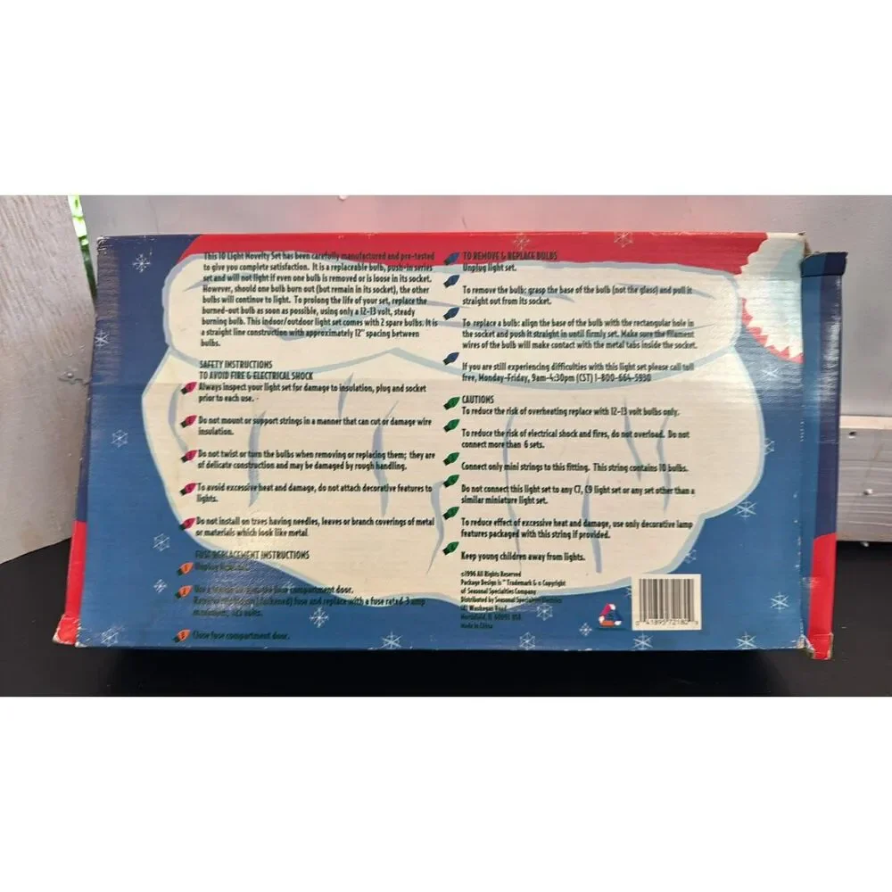 Vintage Set Of 10 Club Santa lights  indoor / outdoor Train  1996